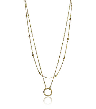 Позлатено  дамско колие Lyric с кръгла висулка снимка