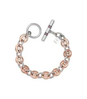 Дамска гривна в сребристо и розово злато TOMMY HILFIGER снимка