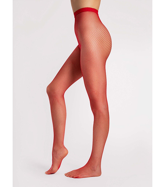 Червен мрежест чорапогащник GRETA снимка