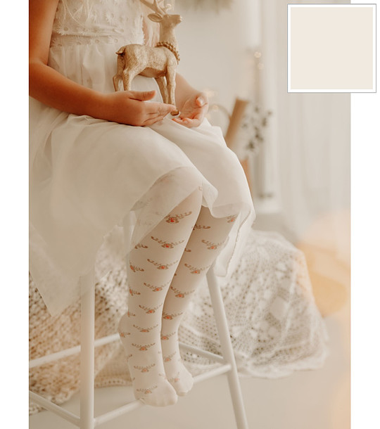 Детски фигурален чорапогащник в цвят гардения 40 DEN RUDOLF снимка