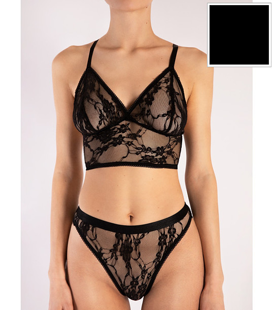 Черен дантелен бралет SERENADE снимка