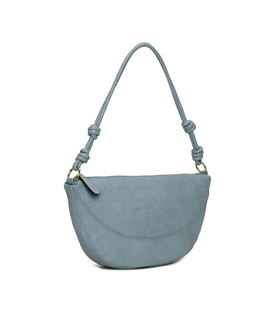 Синя дамска чанта с капак снимка