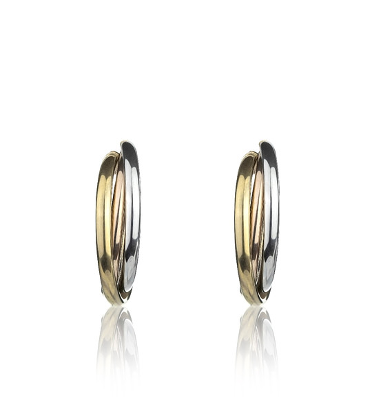 Обеци халки в златисто, сребристо и розово златисто Aviana снимка