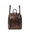 Кафяв дамска раница с цип-1 снимка