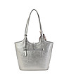 Дамска чанта в сребристо с шал-1 снимка