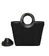 Черна дамска чанта с кръгли дръжки-2 снимка