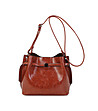Дамска чанта през рамо в цвят коняк-2 снимка