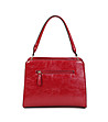 Дамска чанта в червено с декоративна катарама-1 снимка