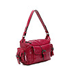 Дамска чанта в малиново червено с външни джобове-3 снимка