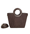 Кафява дамска чанта с кръгли дръжки-1 снимка