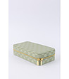 Светлозелена правоъгълна кутия за бижута с огледало-0 снимка