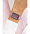 Дамски часовник в лилаво и розово с кристали-1 снимка