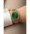 Дамски златист часовник със зелен циферблат -1 снимка