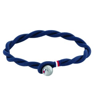 Мъжка синя гривна от текстил с топче Tommy Hilfiger снимка