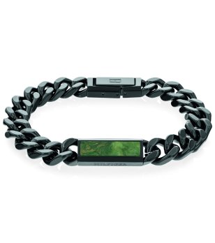 Мъжка черна гривна от неръждаема стомана Tommy Hilfiger снимка