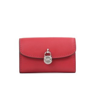 Дамско червено портмоне с метална емблема  снимка