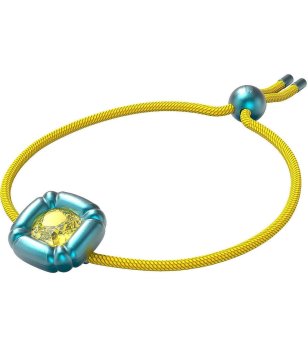 Жълта текстилна гривна с кристал DULCIS Swarovski снимка