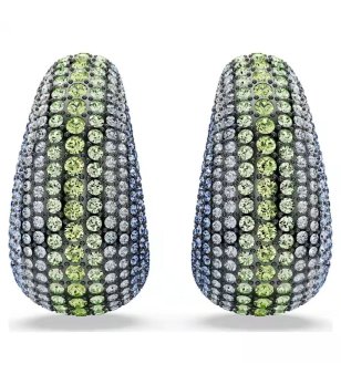 Дамски обеци с кристали в зелено и синьо Swarovski снимка