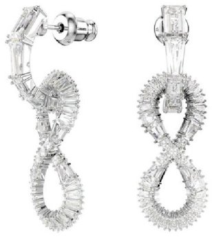 Сребристи обеци с прозрачни кристали HYPERBOLA снимка