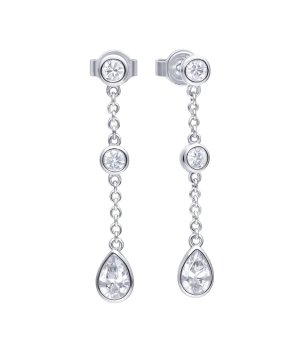 Посребрени обеци с висящ елемент снимка