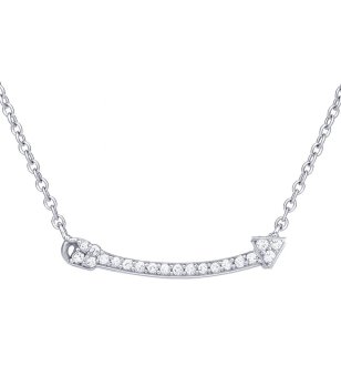 Дамско посребрено колие със стрелка снимка