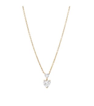 Дамско златисто колие с висулка сърце  снимка