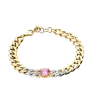 Златиста гривна с розов камък Chiara Ferragni снимка