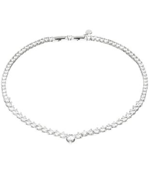 Сребристо колие с камъни  снимка