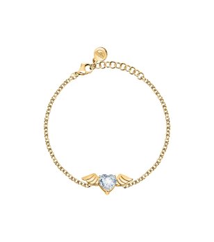 Златиста дамска гривна с висулка сърце с криле Chiara Ferragni снимка