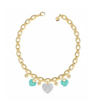 Златисто колие с висулки сърца CRAZY IN LOVE Guess снимка