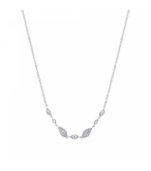 Дамско сребристо колие с листа  снимка