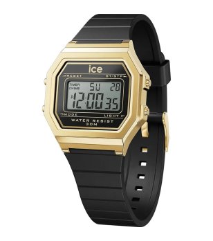 Унисекс дигитален часовник в черно и златисто  снимка