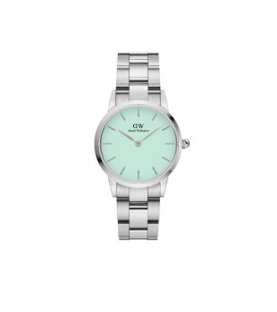 Дамски сребрист часовник с ментов циферблат снимка