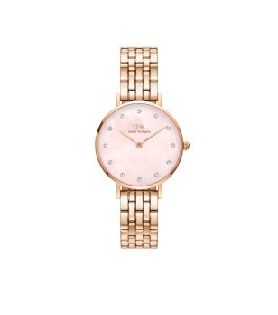 Дамски розовозлатист часовник с метална верижка снимка