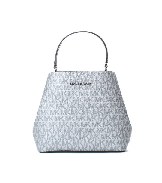 Сива дамска чанта с монограм  снимка