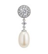 Сребърна висулка с цирконий и перла-0 снимка