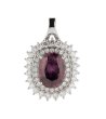 Посребрено дамско колие с лилав цирконий-0 снимка
