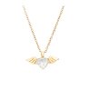 Дамско златисто колие с висулка сърце с крила-0 снимка