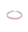 Сребриста дамска гривна тенис с розови камъни Chiara Ferragni-0 снимка