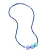Дамско синьо колие с фигури костенурки -0 снимка