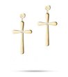 Дамски позлатени обеци кръст -0 снимка