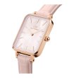 Дамски розов часовник с правоъгълен циферблат -1 снимка