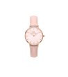 Дамски розов часовник с кожена каишка -0 снимка