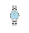 Дамски сребрист часовник с пастелносин циферблат -0 снимка
