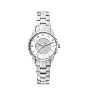 Дамски сребрист часовник с метална верижка снимка