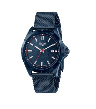 Мъжки син часовник с метална верижка снимка