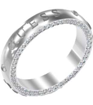 Сребрист дамски пръстен с кристали  снимка