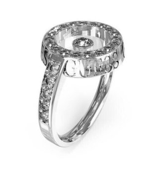 Дамски сребрист пръстен с кристали  снимка