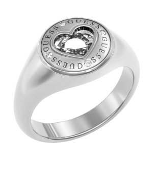 Дамски сребрист пръстен с кристално сърце ROLLING HEARTS снимка