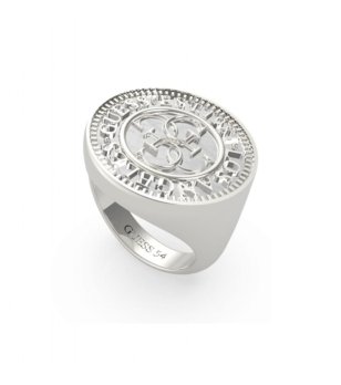 Мъжки сребрист пръстен с релефно лого размер 64 снимка